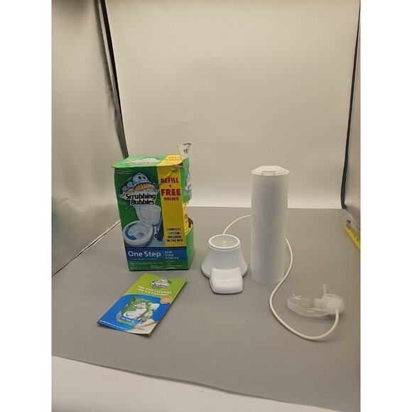 Scrubbing Bubbles One Step Toilet Bowl Cleaner Kit NEW Refill & Holder Box Damag - Picture 1 of 5
